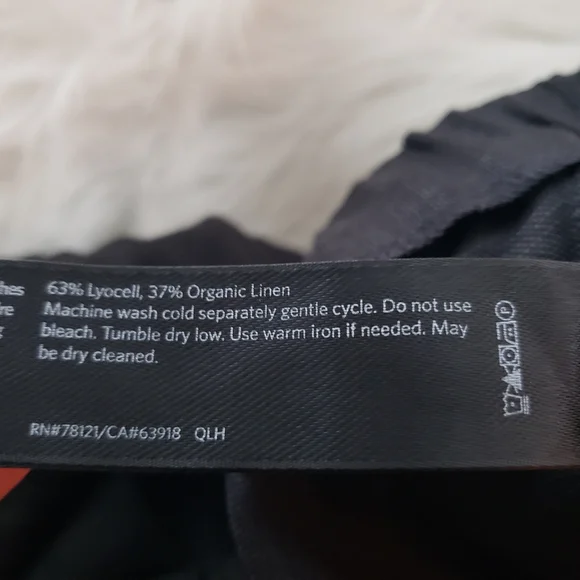 NWT Eileen Fisher Black Tencel Organic Linen Slub Crop Pant See Description - Picture 8 of 11